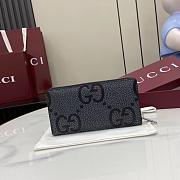 Gucci Maxi GG zip around wallet Dark grey and black maxi GG grained leather - 3