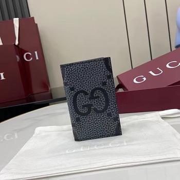 Gucci Blue interior GG long card case in beige and dark brown Supreme