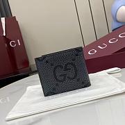Gucci Maxi GG bi-fold wallet in dark grey and black leather - 6