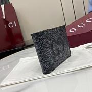 Gucci Maxi GG bi-fold wallet in dark grey and black leather - 5