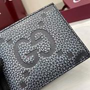 Gucci Maxi GG bi-fold wallet in dark grey and black leather - 2