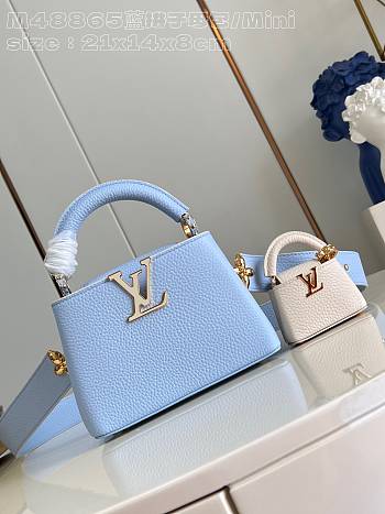 Louis Vuitton Capucines Mini Taurillon Leather In Blue M48865