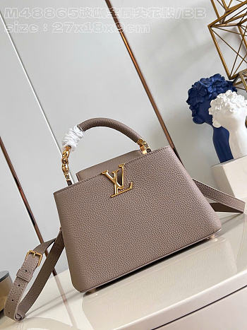 Louis Vuitton Capucines BB Taurillon Leather In Beige M48865 - 27 x 18 x 9cm