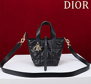 Dior Small Dior Toujours Vertical Tote Bag Black Macrocannage Calfskin - 1