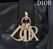 Dior Small Dior Toujours Vertical Tote Bag Black Macrocannage Calfskin - 6