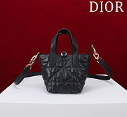Dior Small Dior Toujours Vertical Tote Bag Black Macrocannage Calfskin - 4