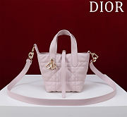 Dior Small Dior Toujours Vertical Tote Bag Pink Macrocannage Calfskin - 1
