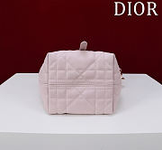 Dior Small Dior Toujours Vertical Tote Bag Pink Macrocannage Calfskin - 6