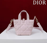 Dior Small Dior Toujours Vertical Tote Bag Pink Macrocannage Calfskin - 5