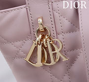 Dior Small Dior Toujours Vertical Tote Bag Pink Macrocannage Calfskin - 3