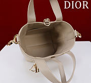 Dior Small Dior Toujours Vertical Tote Bag Powder Beige Macrocannage Calfskin - 3