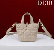 Dior Small Dior Toujours Vertical Tote Bag Powder Beige Macrocannage Calfskin - 4