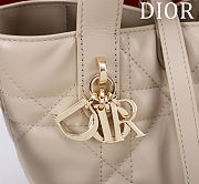 Dior Small Dior Toujours Vertical Tote Bag Powder Beige Macrocannage Calfskin - 2