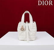 Dior Small Dior Toujours Vertical Tote Bag Latte Macrocannage Calfskin - 6