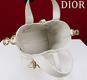 Dior Small Dior Toujours Vertical Tote Bag Latte Macrocannage Calfskin - 5