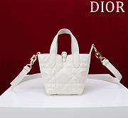 Dior Small Dior Toujours Vertical Tote Bag Latte Macrocannage Calfskin - 3