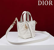 Dior Small Dior Toujours Vertical Tote Bag Latte Macrocannage Calfskin - 2