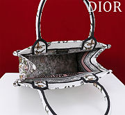 Dior Small Dior Book Tote White Multicolor D-Floral Embroidery - 6