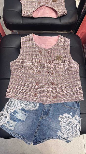 Chanel Popular plaid vest fabric 01