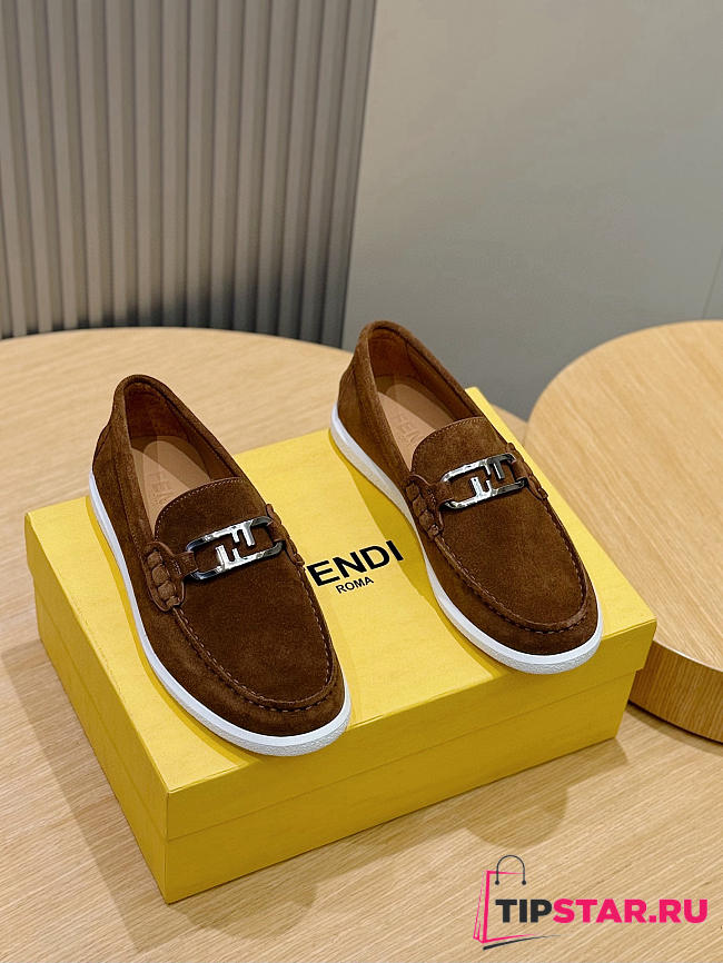 Fendi FF square-toe loafers In Brown - 1