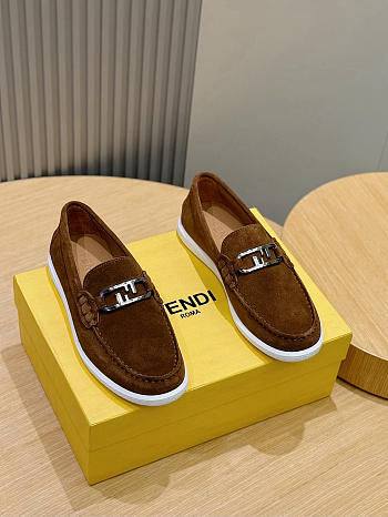 Fendi FF square-toe loafers In Brown