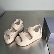 HOGAN Skyscraper Velcro Strap Sandals In Beige 6cm - 6