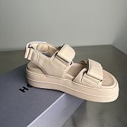 HOGAN Skyscraper Velcro Strap Sandals In Beige 6cm - 4