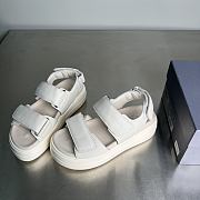 HOGAN Skyscraper Velcro Strap Sandals In White 6cm - 1