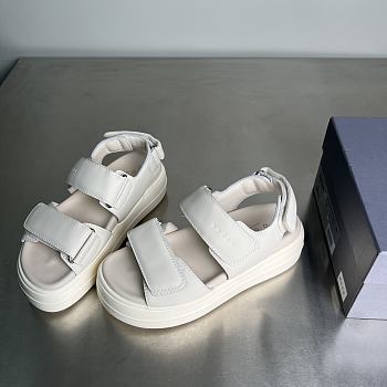 HOGAN Skyscraper Velcro Strap Sandals In White 6cm