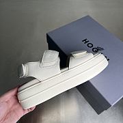 HOGAN Skyscraper Velcro Strap Sandals In White 6cm - 4