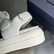 HOGAN Skyscraper Velcro Strap Sandals In White 6cm - 5