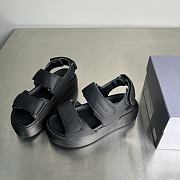 HOGAN Skyscraper Velcro Strap Sandals In Black 6cm - 1
