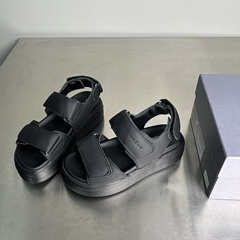 HOGAN Skyscraper Velcro Strap Sandals In Black 6cm
