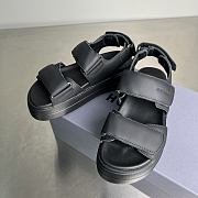 HOGAN Skyscraper Velcro Strap Sandals In Black 6cm - 6