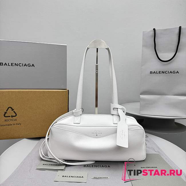 Balenciaga Women's Carrie Bowling Bag Small in White - 1