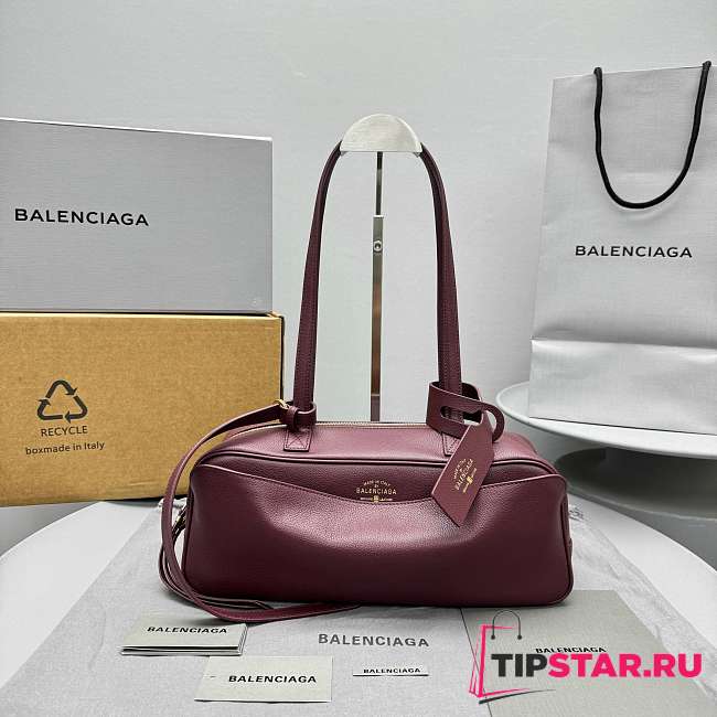 Balenciaga Women's Carrie Bowling Bag Small in Burgundy - 1