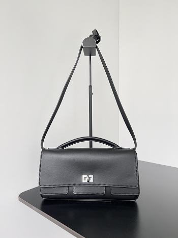 Balenciaga Bel Air Clutch with Strap Small for Women in Black Silver harware