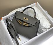 Hermes Mini Kelly 19 In Dark Gray - 6