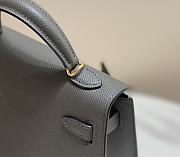 Hermes Mini Kelly 19 In Dark Gray - 5