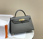 Hermes Mini Kelly 19 In Dark Gray - 4