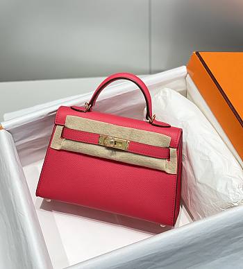 Hermes Mini Kelly 19 In Red