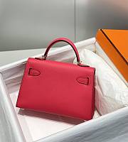 Hermes Mini Kelly 19 In Red - 5