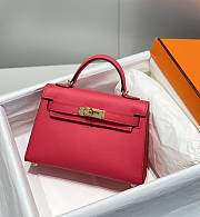 Hermes Mini Kelly 19 In Red - 3