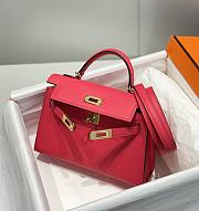 Hermes Mini Kelly 19 In Red - 2