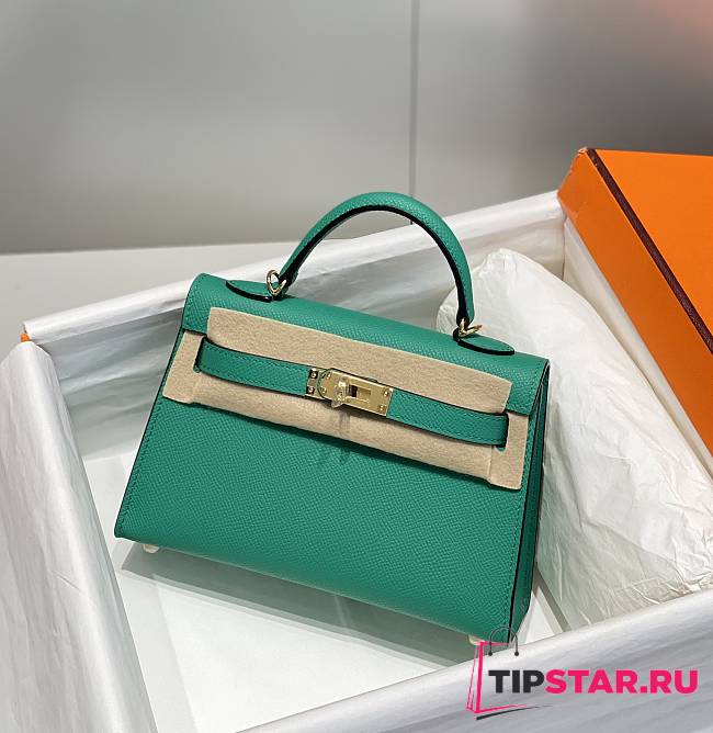 Hermes Mini Kelly 19 In Green - 1