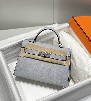 Hermes Mini Kelly 19 In Blue