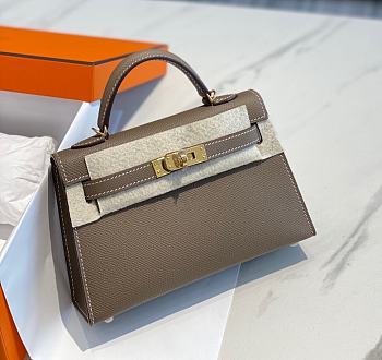 Hermes  Mini Kelly 19 In Gray