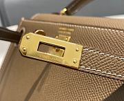 Hermes  Mini Kelly 19 In Gray - 4