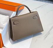 Hermes  Mini Kelly 19 In Gray - 2