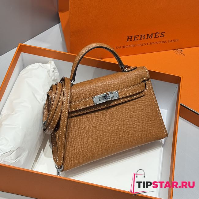 Hermes Mini Kelly 19 In Brown - 1